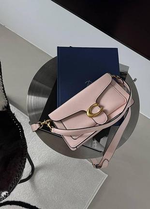 Coach tabby shoulder bag 26 pink/gold (магнітна коробка) 26 x 14 x 7