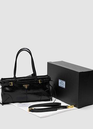💎 prada medium leather handbag black 33 х 17 х 10 см 4