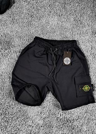 Мужские шорты stone island черные 6xl