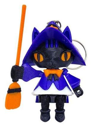 Брелок 3d друк "кошка-відьма", keychain