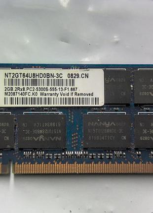 Nanya 2gb ddr2 667mhz nt2gt64u8hd0bn-3c оперативна пам'ять 2 гб ддр2 667 мгц для ноутбука