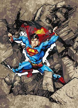 Картина за номерами wb "superman: крізь каміння" 40х50 см