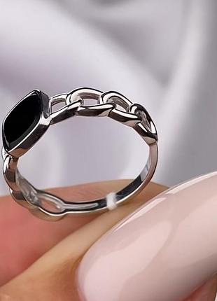 Серебряное кольцо с ониксом 1492.10р 5