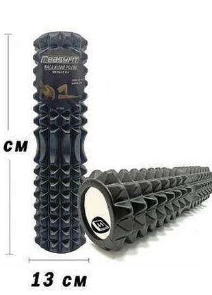 Масажний ролик easyfit grid roller 45 см v.2.2 чорний
