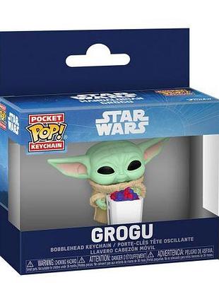 Игровая фигурка на клипсе funko pop! серии мандалорец и грогу - грогу с попкорном