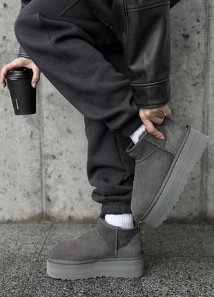 Ugg ultra mini platform light grey 9