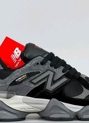 Кроссовки женские термо new balance 9060 cordura black castlerock grey.женские термокроссовки нью беланс 9060