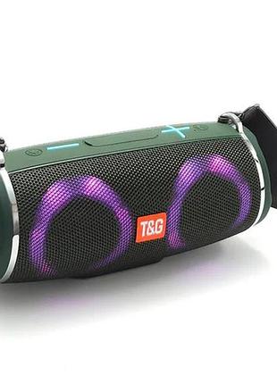 Bluetooth-колонка tg642 с rgb подсветкой, speakerphone, радио, green
