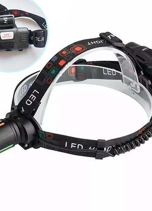 Ліхтар налобний night vision fluorescence w668-tg, 2x18650, зп type-c, zoom, box