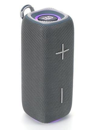 Bluetooth-колонка tg654 с rgb подсветкой, speakerphone, радио, grey