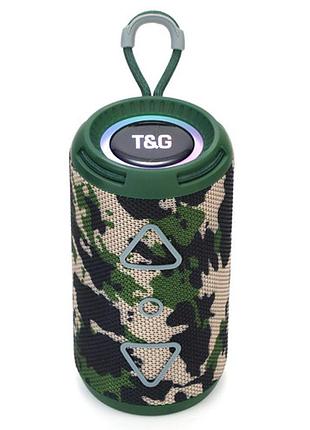 Bluetooth-колонка tg656 с rgb подсветкой, speakerphone, радио, camouflage