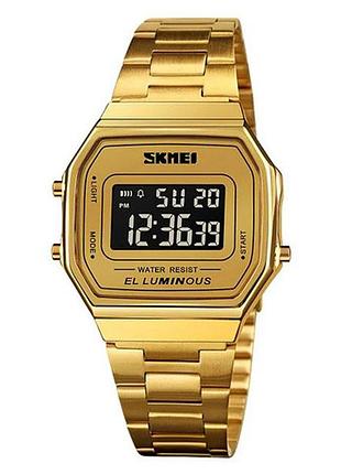 Часы наручные 1647gdbk skmei, gold-black