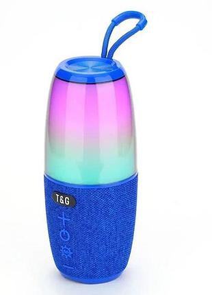 Bluetooth-колонка tg644 с rgb подсветкой, speakerphone, радио, blue