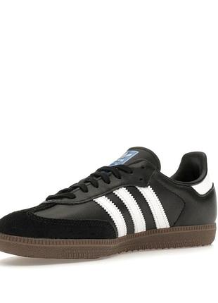 Кроссовки мужские adidas samba og core black.черные кожаные кеды - кроссы адидас самба весна-лето