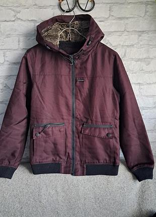 Теплая мужская куртка bershka menswear collection (на меху) размер s-m