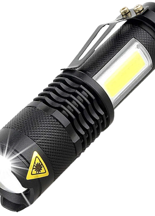 Ліхтар police 525/8468-xpe+cob, li-ion акумулятор, zoom, зп microusb, box