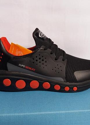 Кроссовки мужские черные с красным nike supo newlife 45