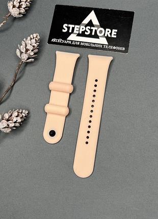 Ремешок силиконовый для xiaomi redmi watch 4 / 5 / 6 на кнопке цветный однотонный браслет 9. пудровый