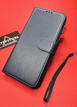 Чохол книжка для motorola edge 40 neo шкіряний на магнітній застібці з 4 відділеннями для купюр карти протиударний синій