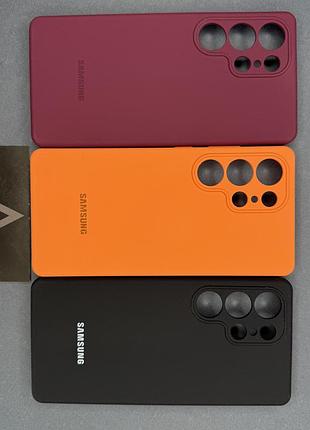 Матовий силіконовий чохол silicone case з мікрофіброю для samsung galaxy s25 ultra