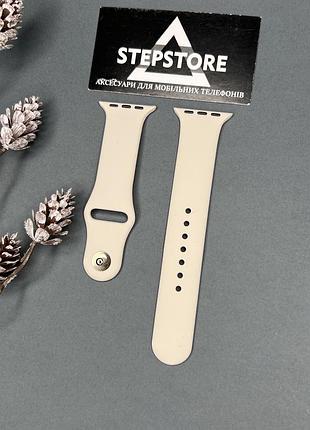 Ремінець m-l силіконовий для apple watch 38 40 41 mm мм series 1 2 3 4 5 6 7 se браслет для смарт-годинника 15. молочний (starlight)