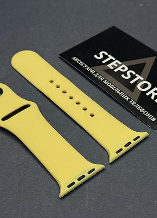 Ремінець s-m силіконовий для apple watch 38 40 41 мм series 1 2 3 5 6 7 se браслет однотонний кольоровий