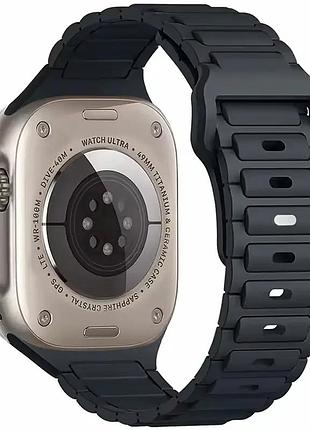 Силиконовый ремешок defense для apple watch 42(ser.1-3)/44/45/46/49mm (оповечно синий)