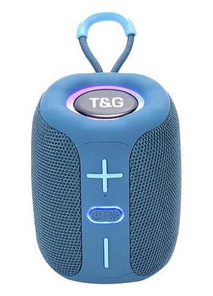 Bluetooth-колонка tg658 с rgb подсветкой, speakerphone, радио, blue