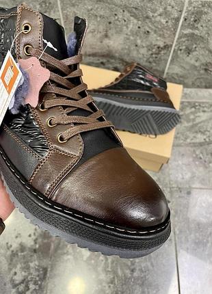 Зимние ботинки casual, кожаные / brown 9