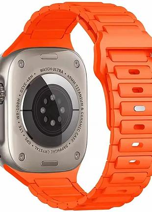 Силиконовый ремешок defense для apple watch 42(ser.1-3)/44/45/46/49mm (оранжевый)