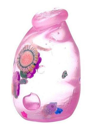 Сквиш антистресс "бутылка с фруктами" 8cm (розовый)