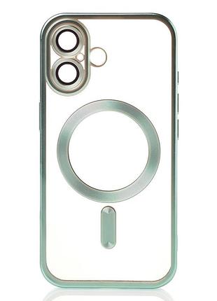 Силиконовый чехол magsafe shining matte для iphone 16 mint