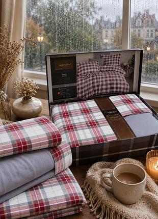 Постільна білизна фланелева байкова полуторний розмір istanbul cozy kirmizi