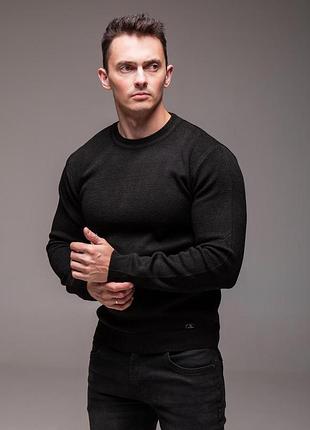 Чорний чоловічий светр "fine mesh" xl 2