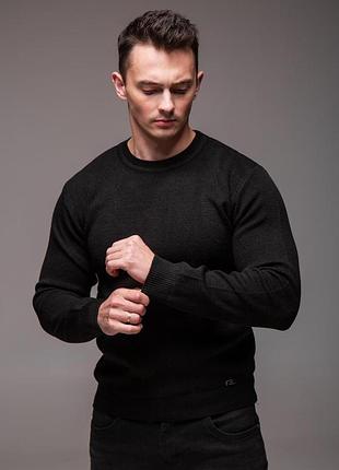 Чорний чоловічий светр "fine mesh" xl 4