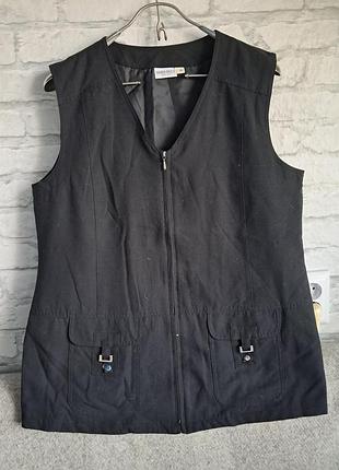Элегантный удлиненный женский жилет maria reich design размер l-xl