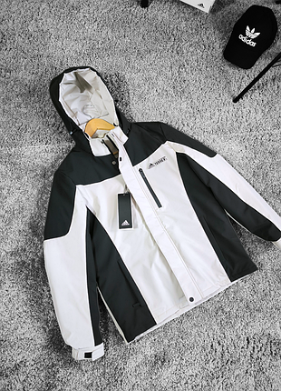 Мужская куртка adidas terrex черная с светлым-беж