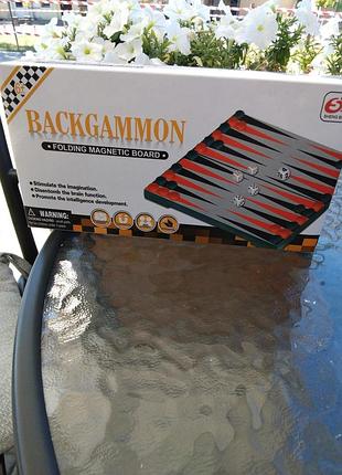 Настольная игра нарды магнитные дорожные sheng bo «backgammon folding magnetic board».