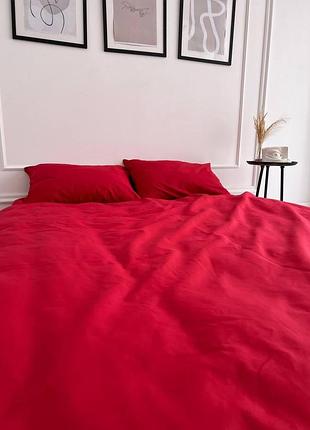 Підковдра євро 200*220 бязь gold luxe (без застібки) однотонні червоний