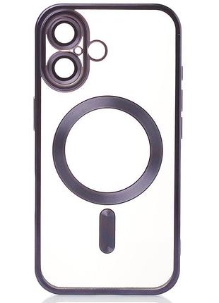 Силіконовий чохол magsafe shining matte для iphone 16 deep purple