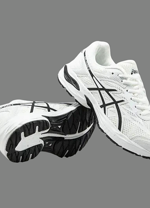 Кроссовки женские asics gel-flux 4 white black.женские белые кроссовки асикс гель флюкс 4 41