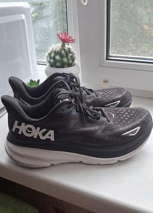 Оригинальные кроссовки hoka one one clifton 9 (black/white)
