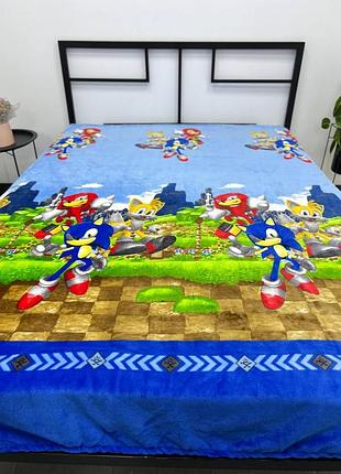 Плед велсофт детский 150х200 sonic соник