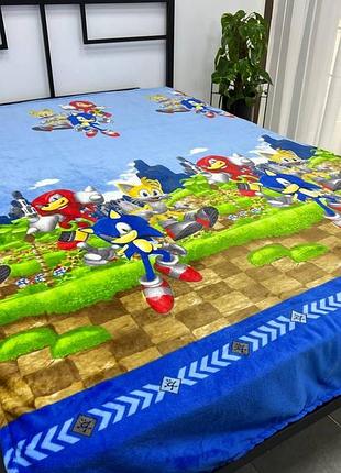 Плед велсофт детский 150х200 sonic соник 3