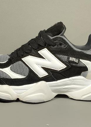 Кроссовки женские new balance 9060 black /white /grey .женские кроссовки черные замшевые nb 9060. 39