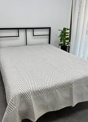 Покривало муслін євро зиг-заг malloory home 100% бавовна 200х230 бежевий