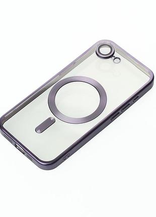 Силиконовый чехол magsafe shining matte для iphone 16e deep purple