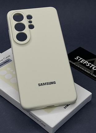 Чохол для samsung s26 ultra silicone case з мікрофіброю силіконовий протиударний soft touch білий