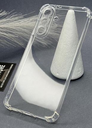Чехол для samsung a57 (a576) прозрачный противоударный с уголками закрытой камерой силиконовый толстый