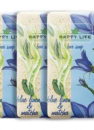 Happy life, мило (180 г) синій льон і матча
